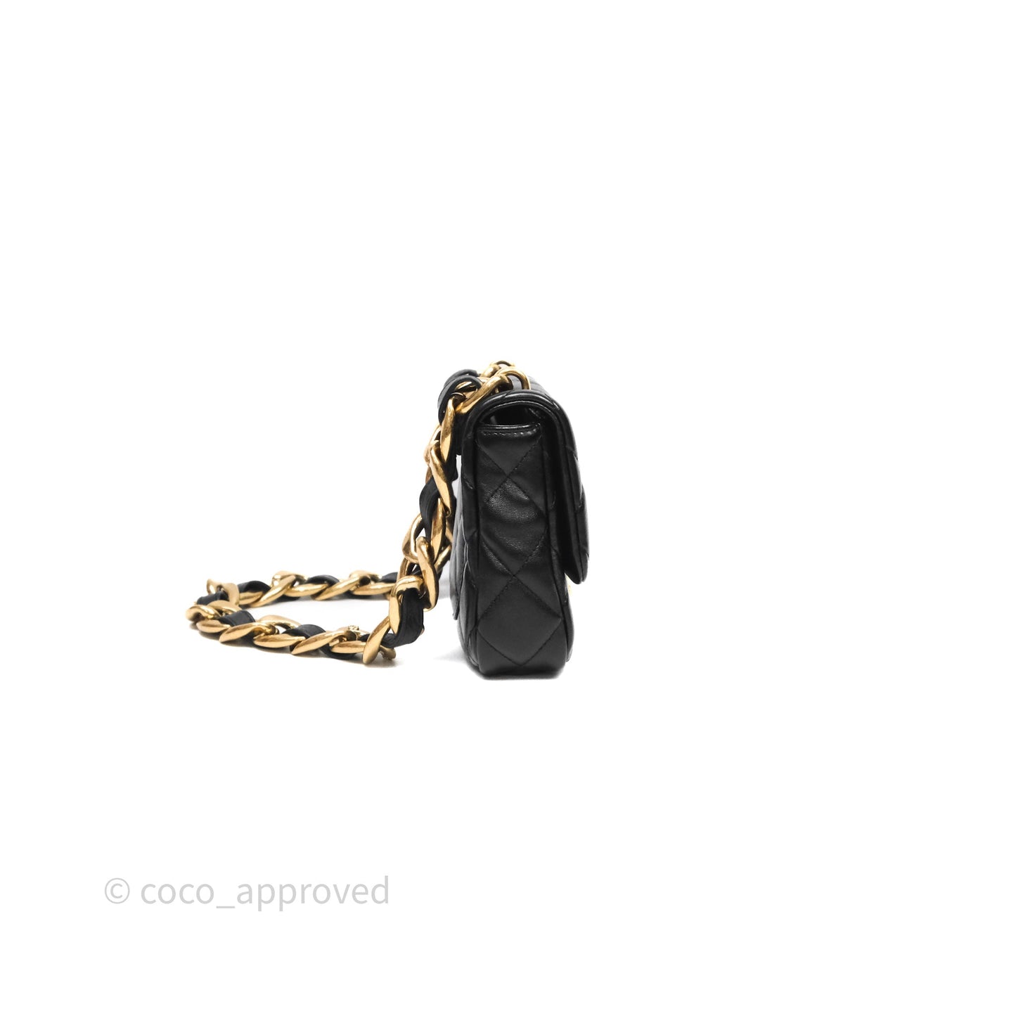 Chanel Small Funky Town Black Lambskin Aged Gold Hardware