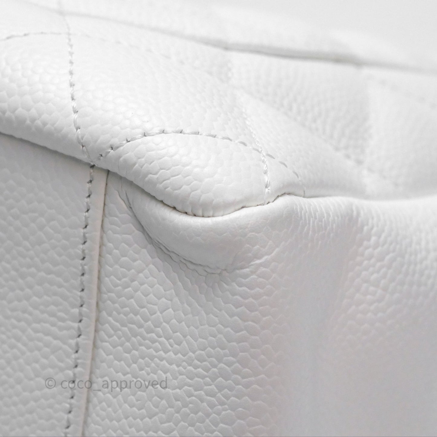Chanel GST White Caviar Silver Hardware