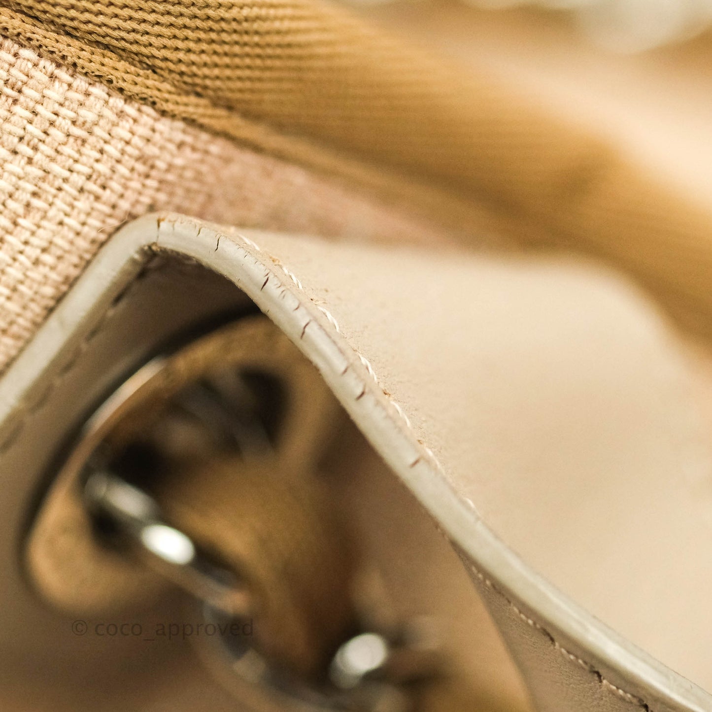 Chanel Large Deauville Beige Canvas Silver Hardware