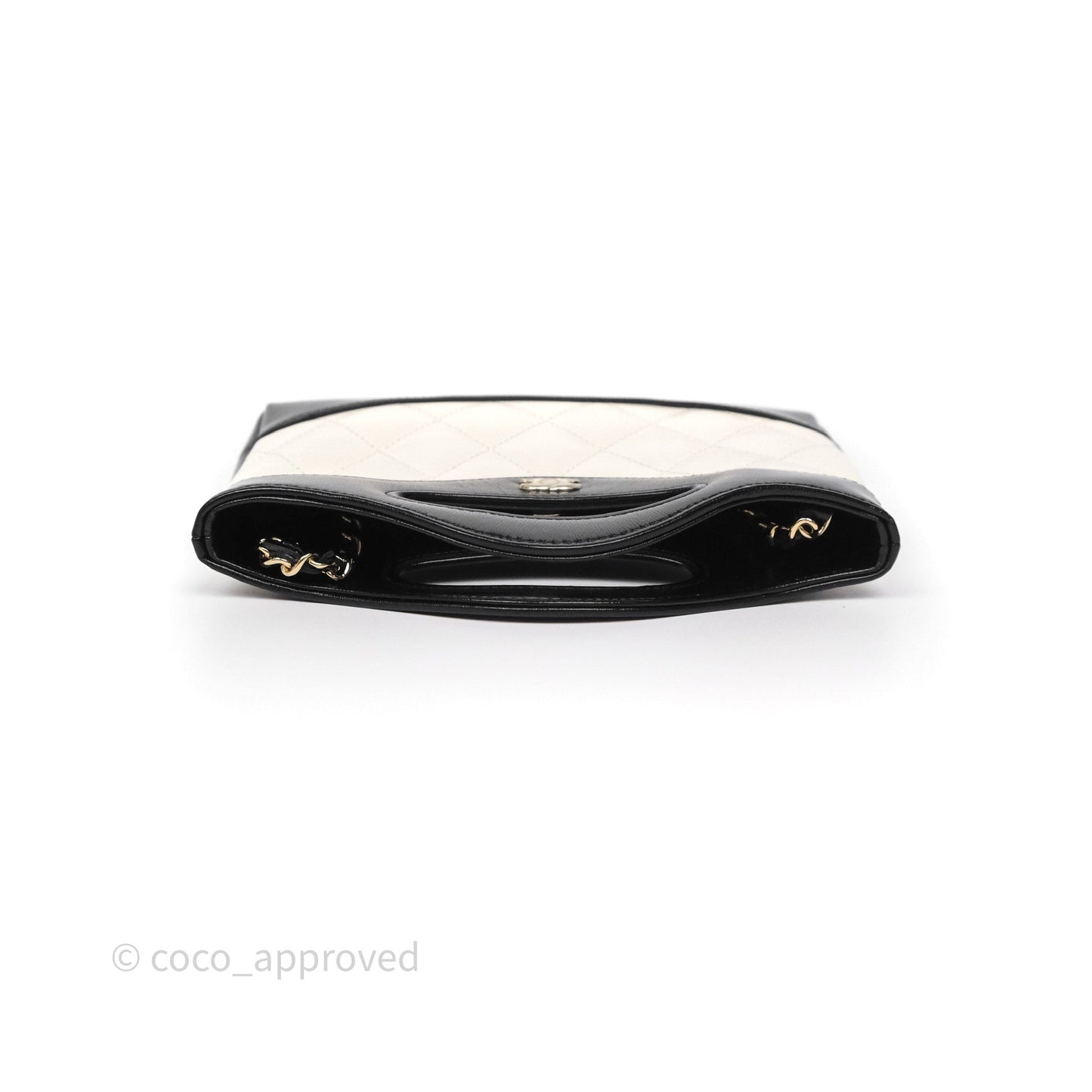 Chanel Nano 31 White/ Black Shiny Lambskin Gold Hardware