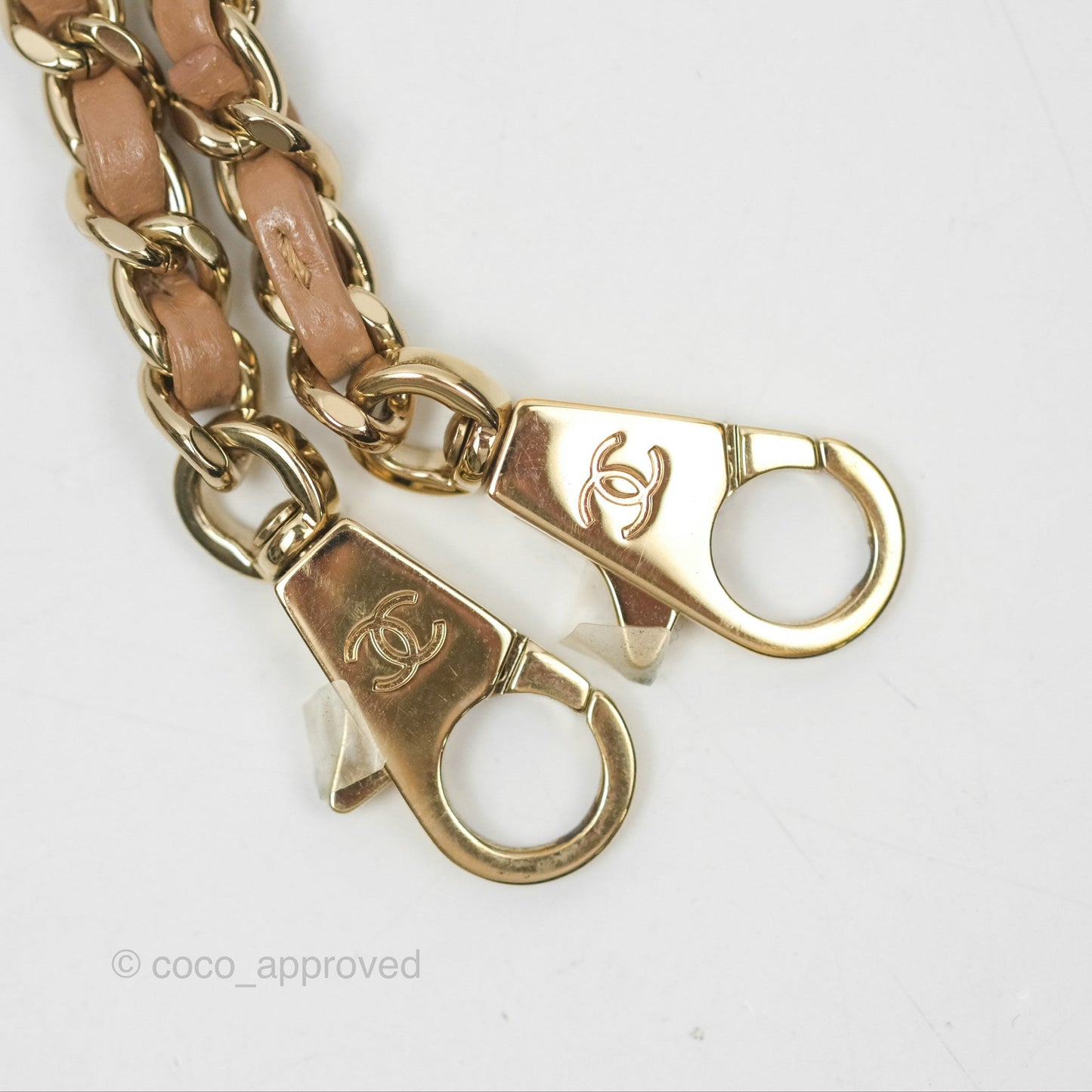 Chanel Mini Coco Handle Quilted Beige Caviar Gold Hardware