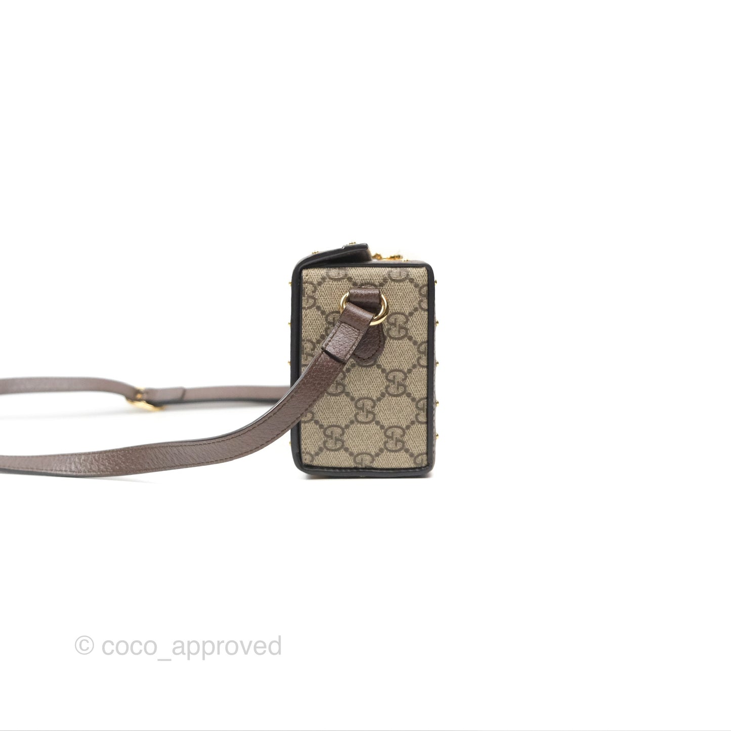 Gucci Gucci Brown/Beige GG Supreme Canvas and Leather Mini Trunk Bag