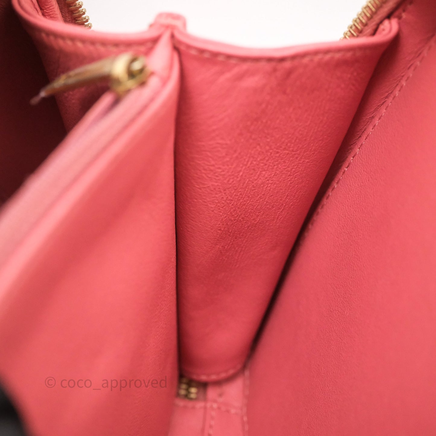 Chanel Medium CC Filigree Vanity Case Quilted Pink Caviar Aged Gold Hardware