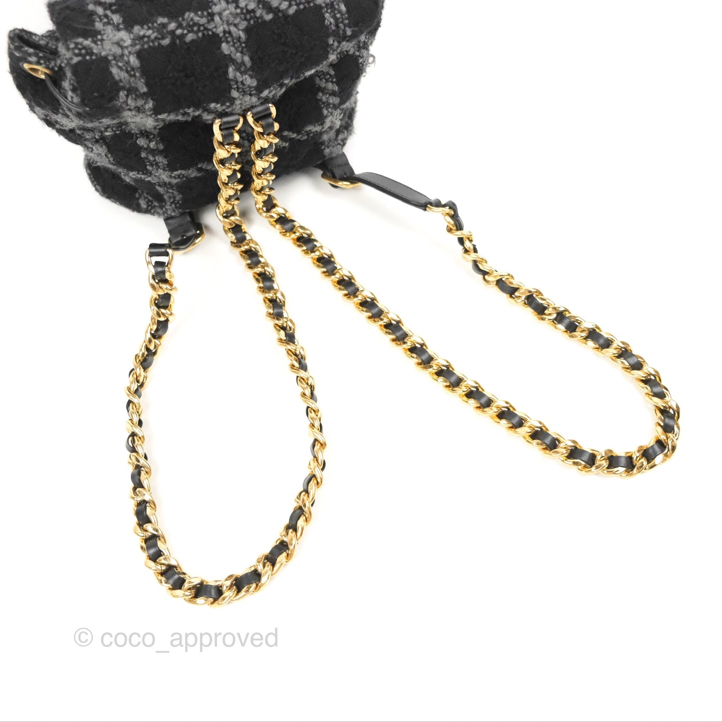 Chanel Duma Backpack Black Tweed Gold Hardware 22K