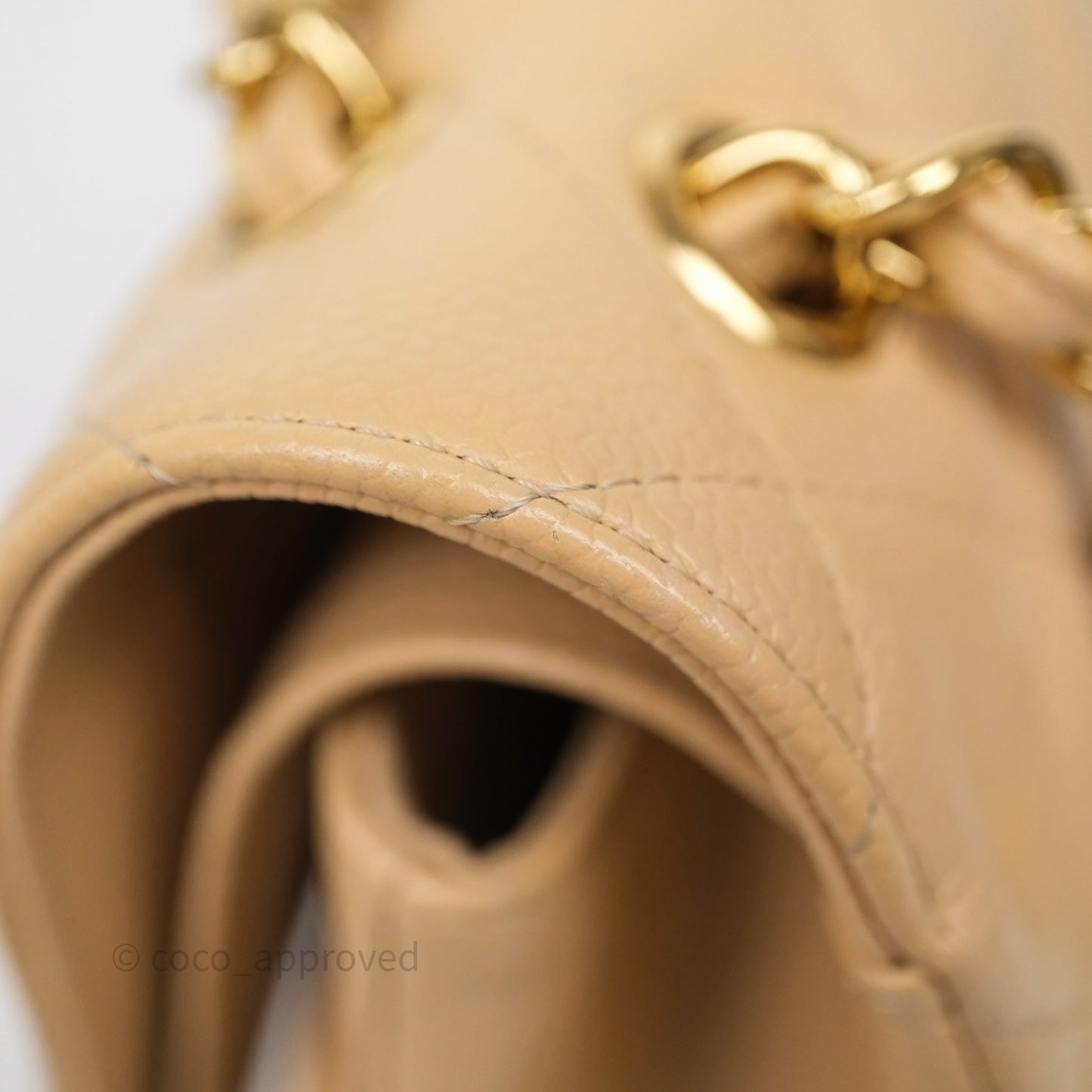 Chanel Jumbo Double Flap Beige Caviar Gold Hardware⁣⁣