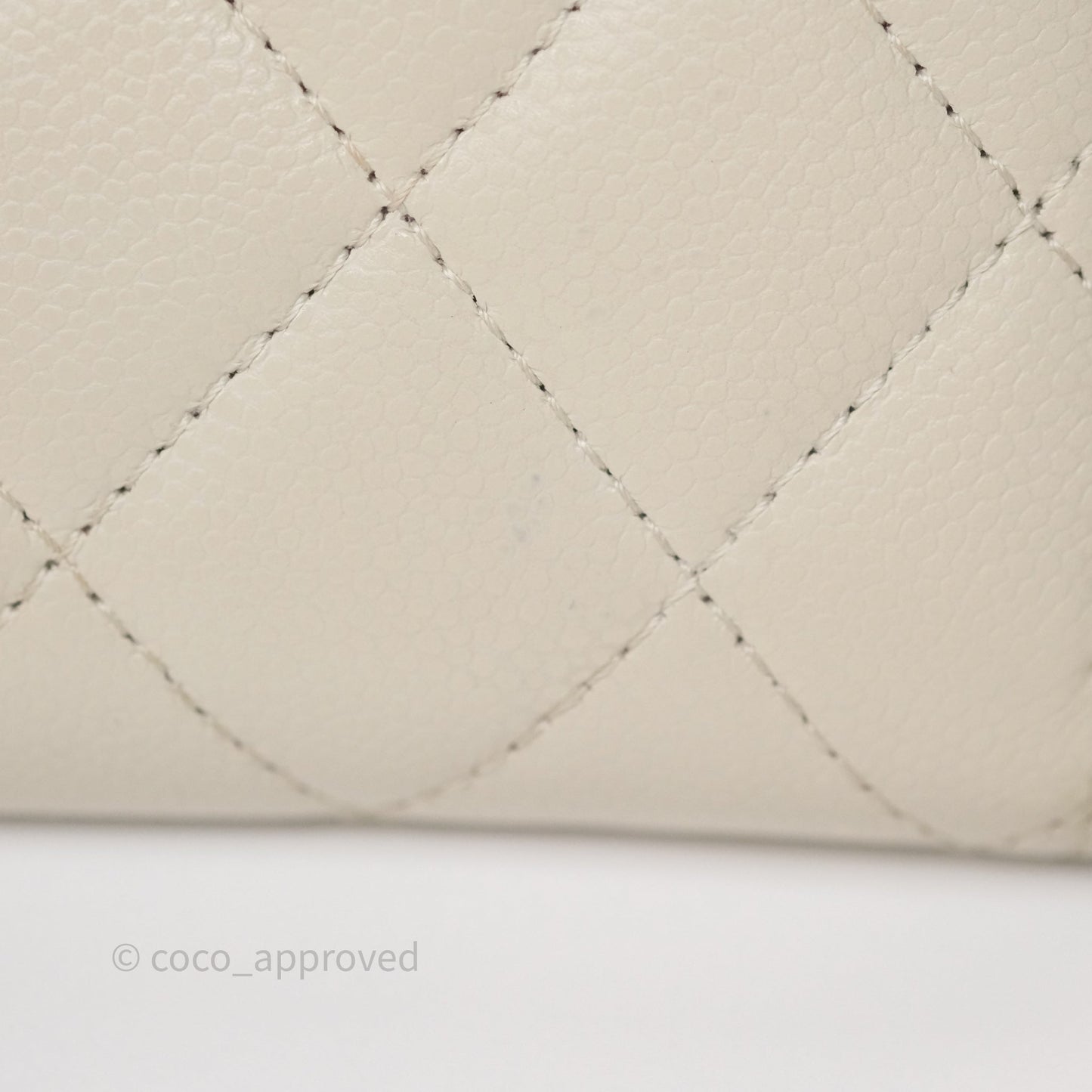 Chanel Zipper Card Holder Wallet Light Grey Caviar Gold Hardware