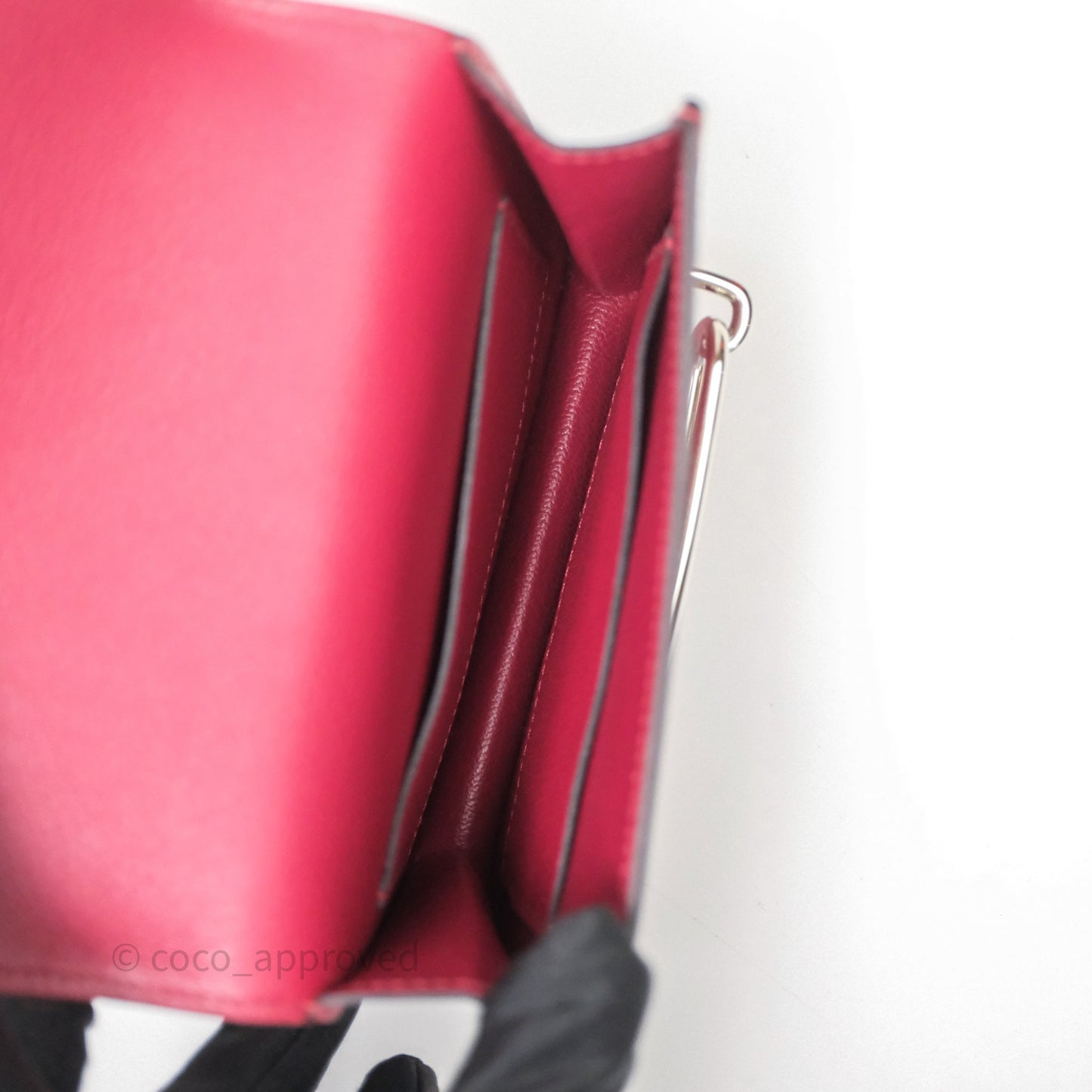 Hermès Roulis Slim Wallet Rouge H 55 Evercolor Palladium Hardware