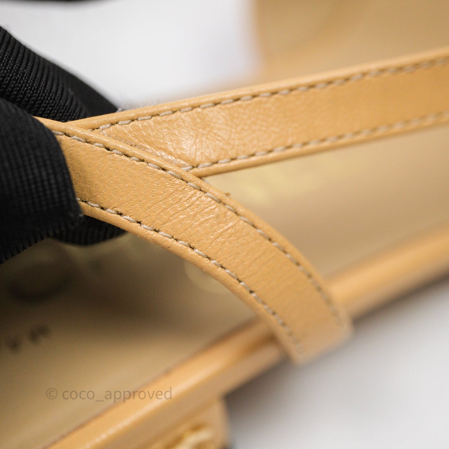 Chanel Classic Slingback Flats Beige Black Size 36