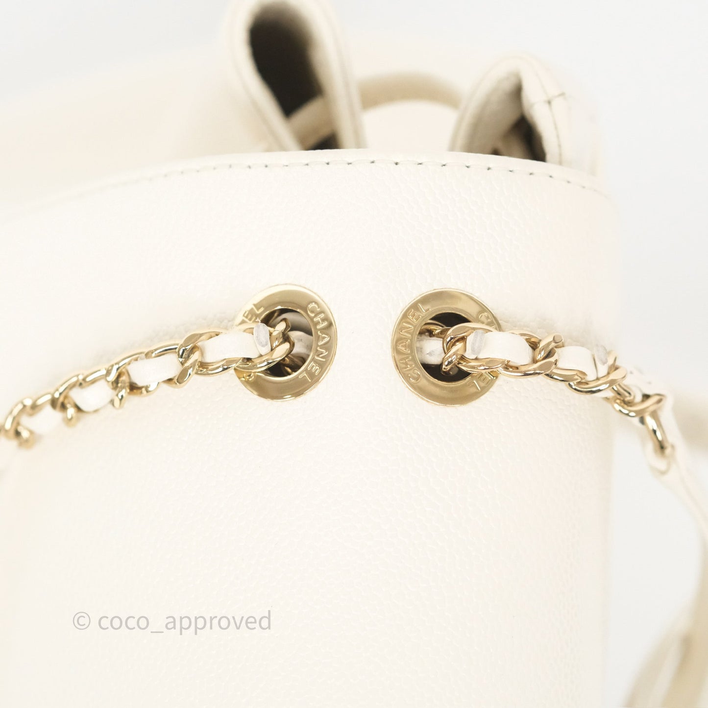 Chanel Quilted Business Affinity Backpack Ivory White Caviar Gold Hardware
