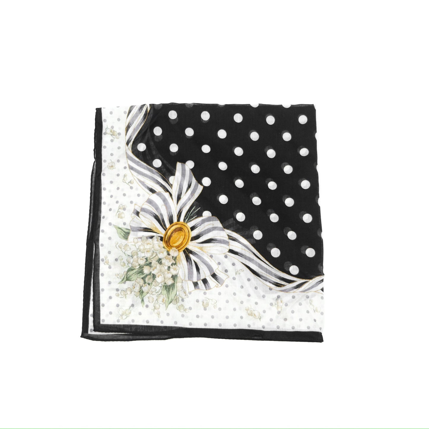 Christian Dior Vintage Scarf Black/ White Cotton