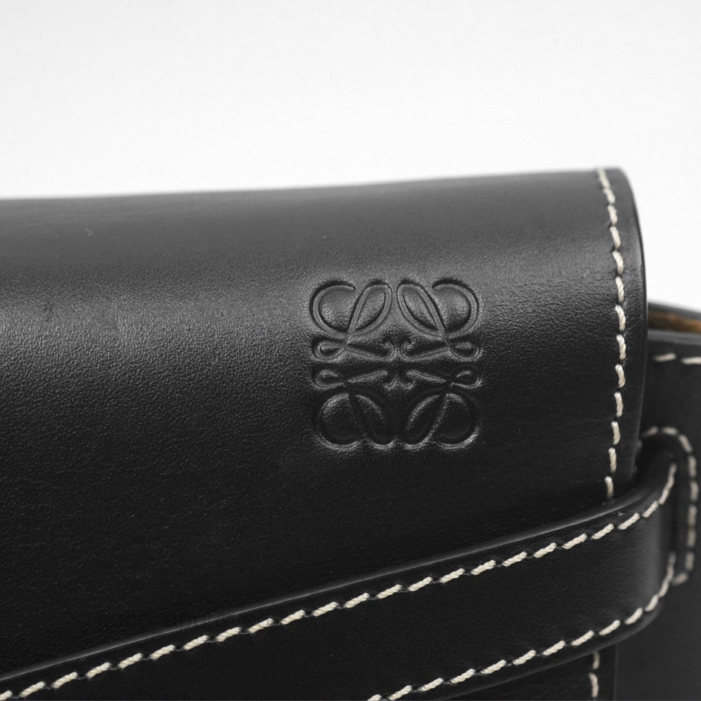 Loewe Mini Gate Belt Bag in Soft Calfskin Black