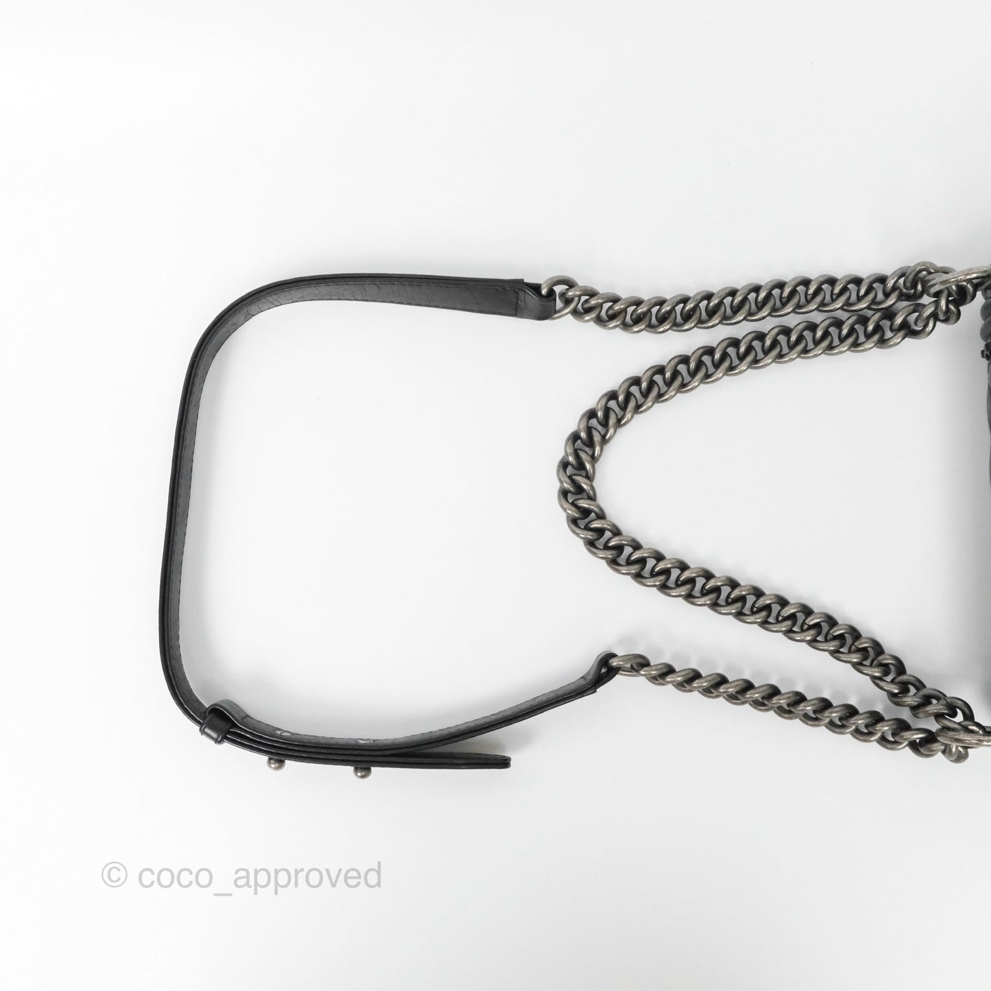 Chanel Small Chain Around Boy Quilted Black Aged Calfskin Ruthenium Hardware