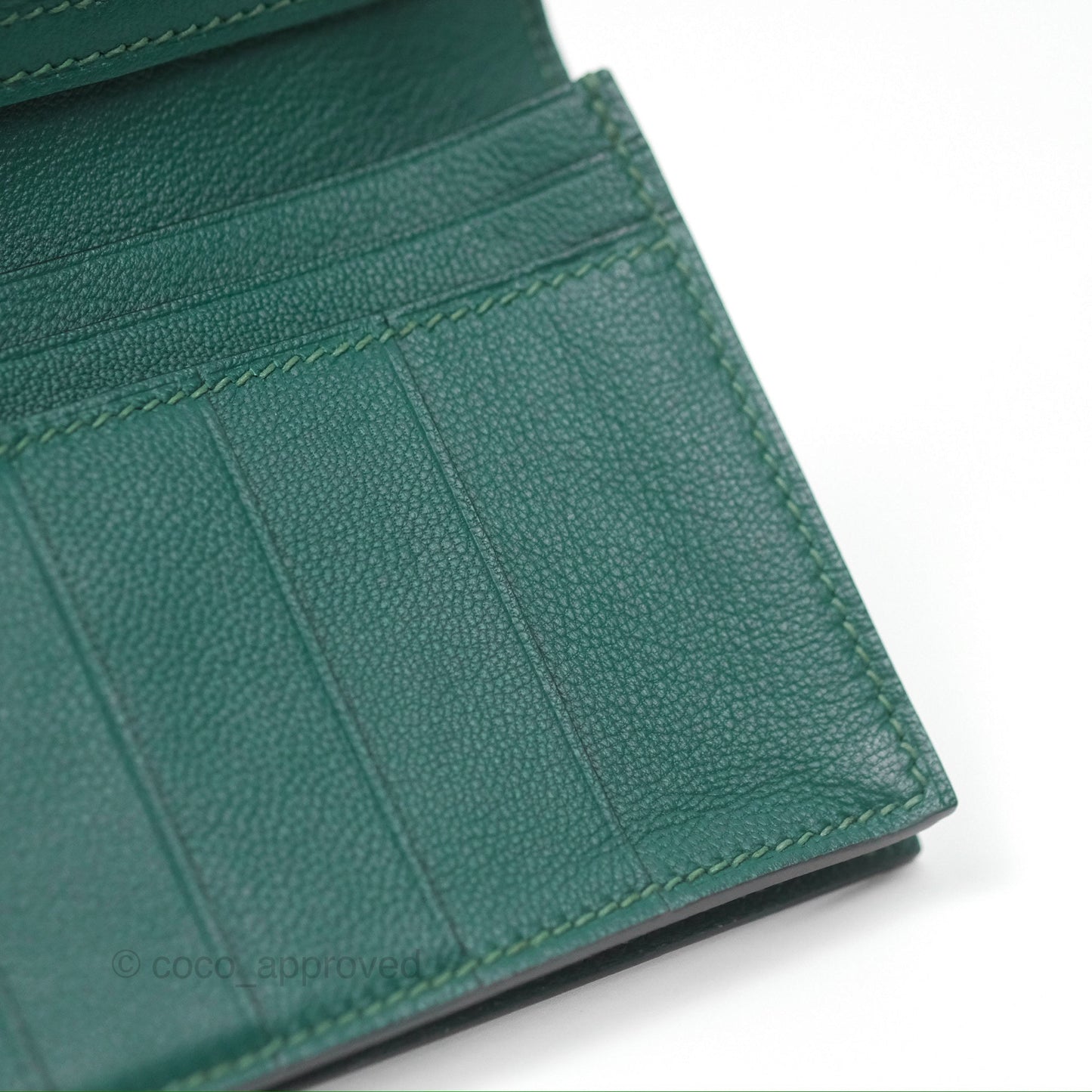 Hermès Vintage Bearn Wallet Green Lizard Gold Hardware