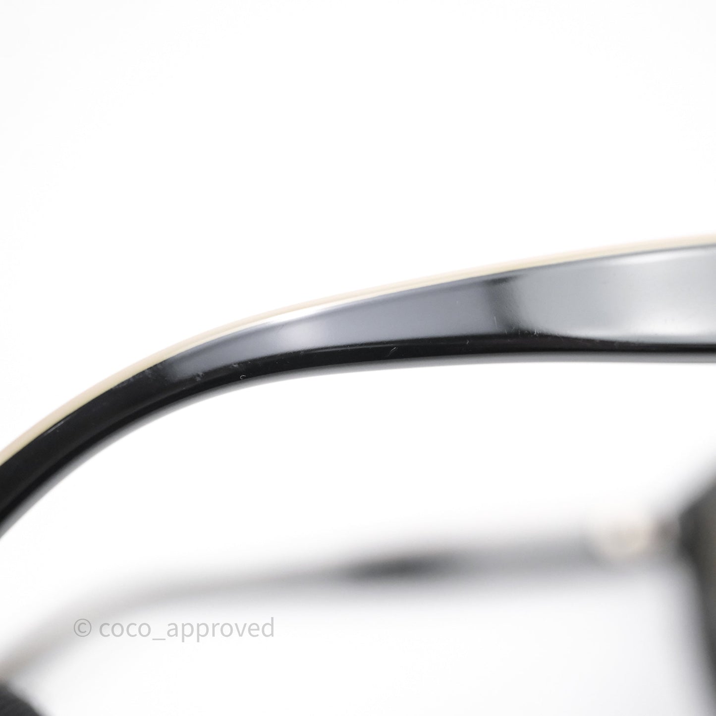 Chanel Logo Butterfly Sunglasses Black Beige Acetate