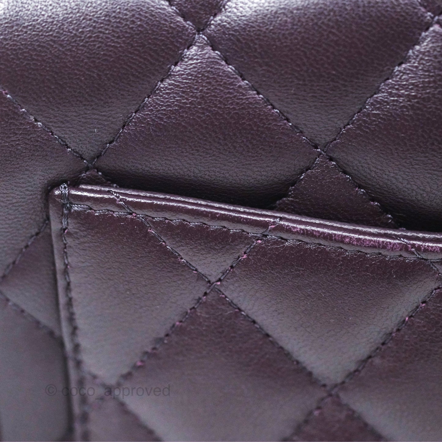 Chanel Quilted Mini Square Dark Purple Lambskin Silver Hardware