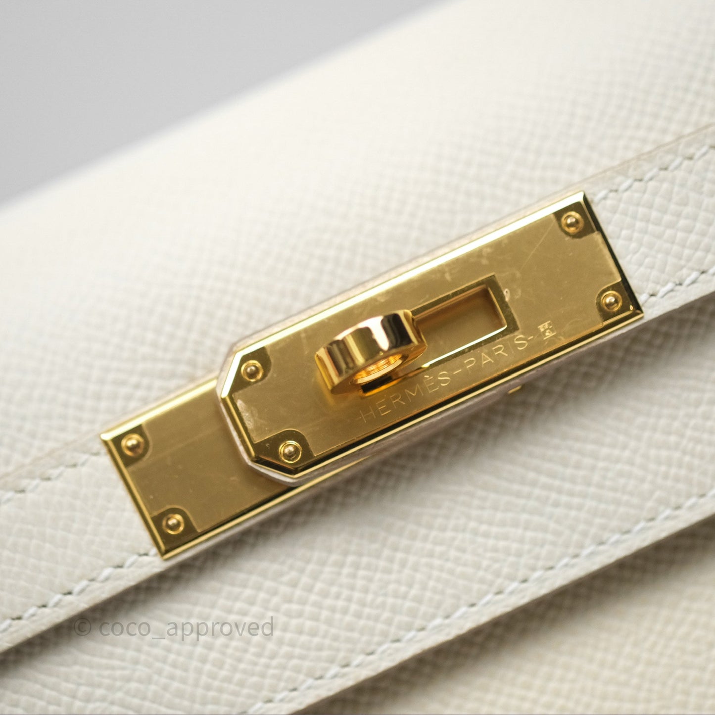 Hermès Kelly 28 Sellier Craie 10 Epsom Gold Hardware