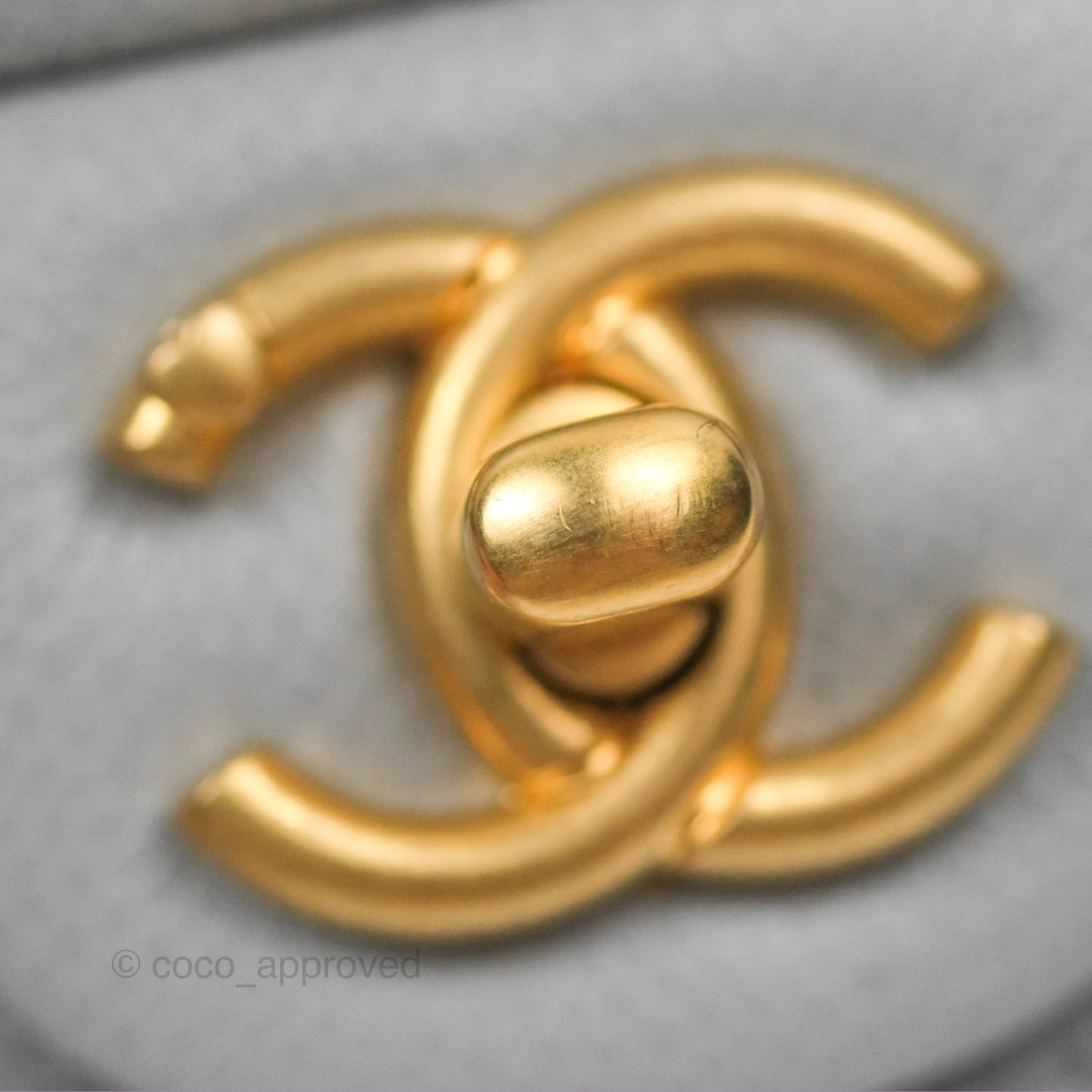 Chanel Mini Flap Bag Heart Adjustable Chain Grey Caviar Aged Gold Hardware
