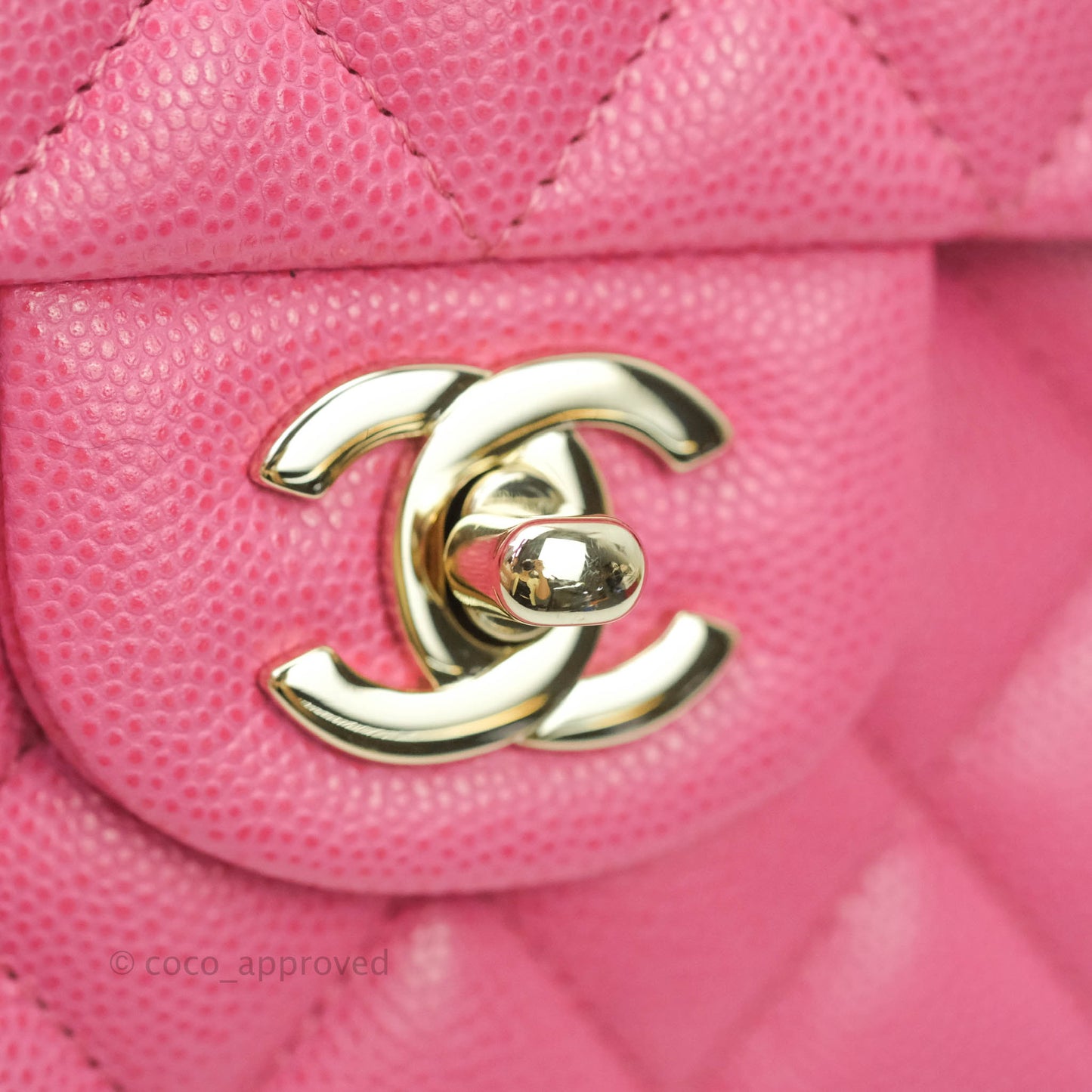 Chanel Classic M/L Medium Double Flap Pink Caviar Gold Hardware