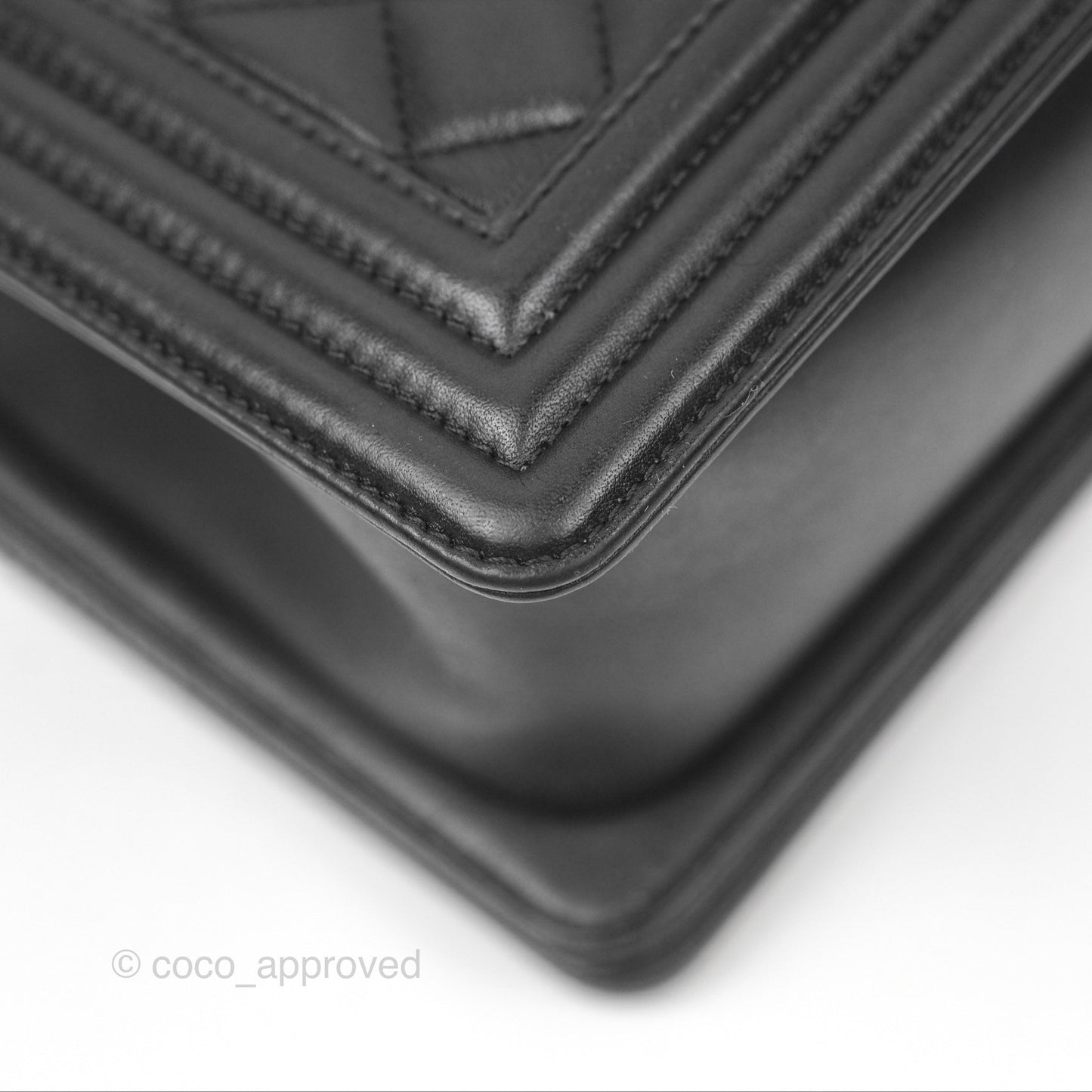Chanel Quilted Medium Boy Black Calfskin Ruthenium Hardware