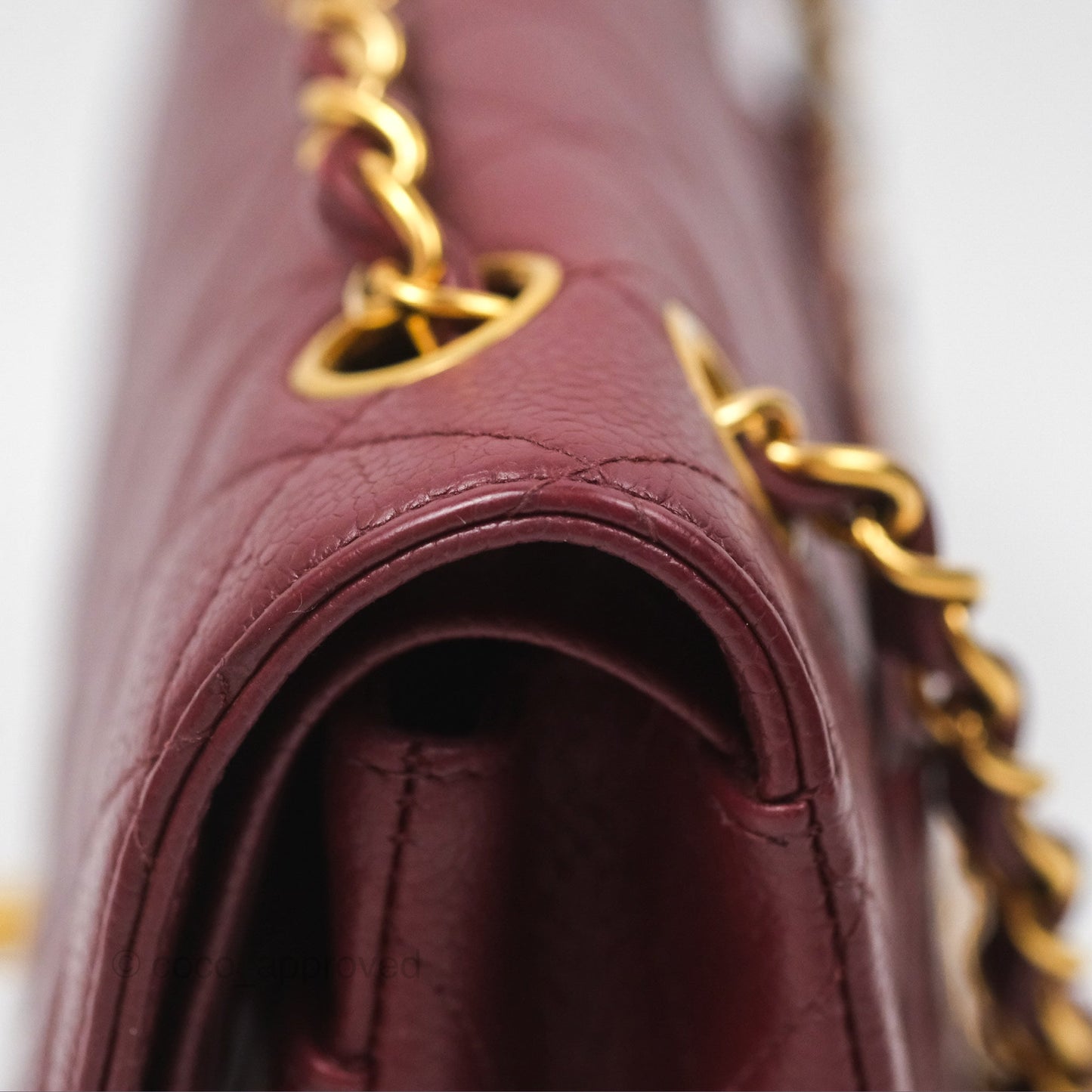 Chanel Vintage Classic Small S/M Flap Burgundy Caviar 24K Gold Hardware