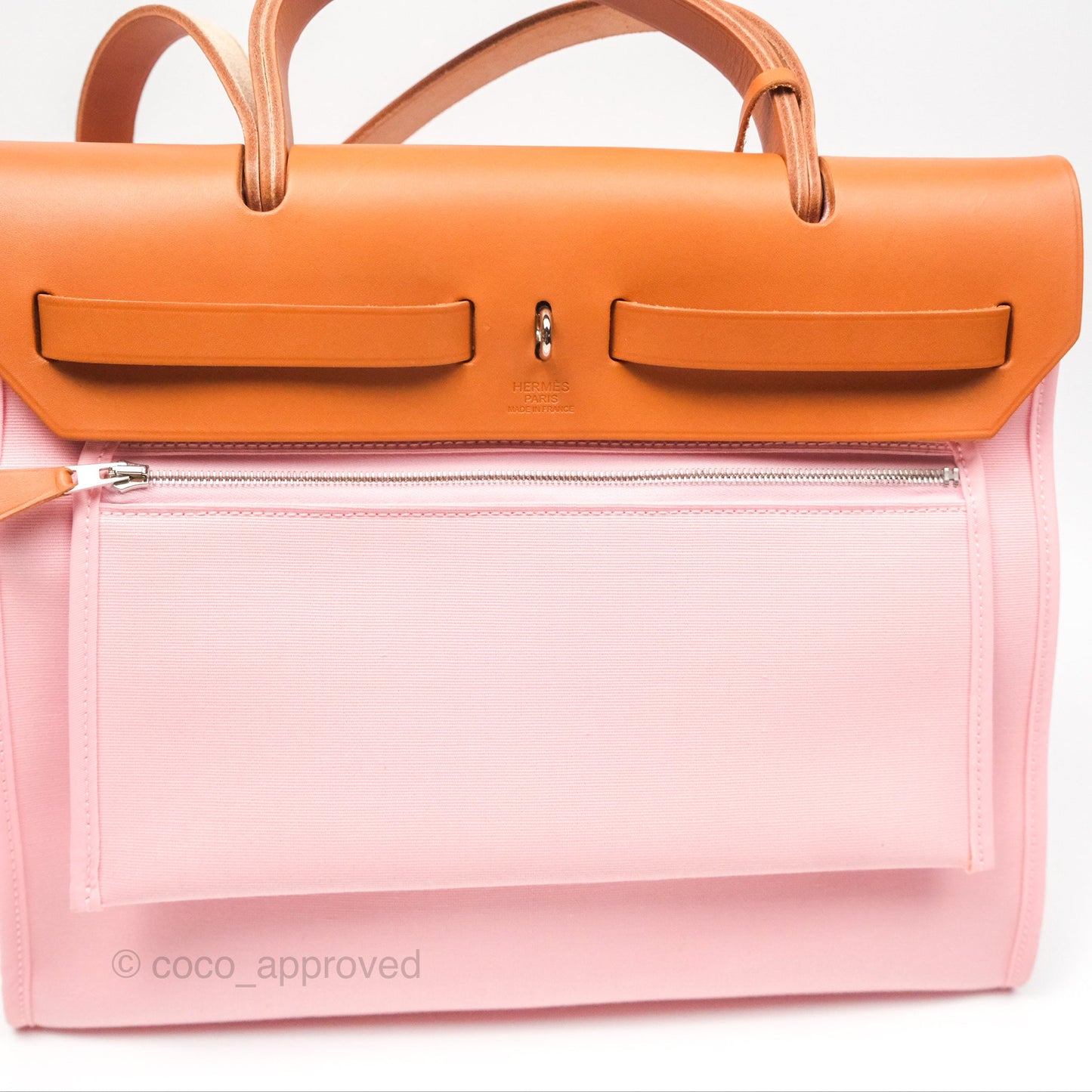 Hermès Herbag Zip 31 Rose Sakura 3Q Canvas Palladium Hardware