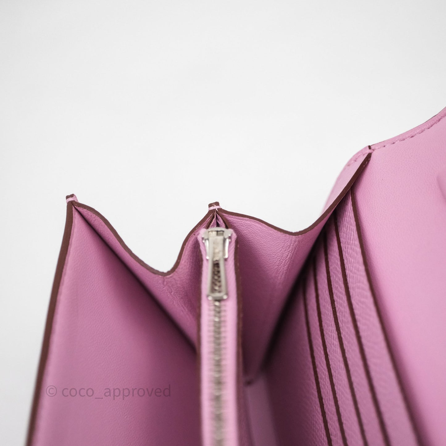 Hermès Constance To Go Wallet Mauve Sylvestre X9 Epsom Palladium hardware