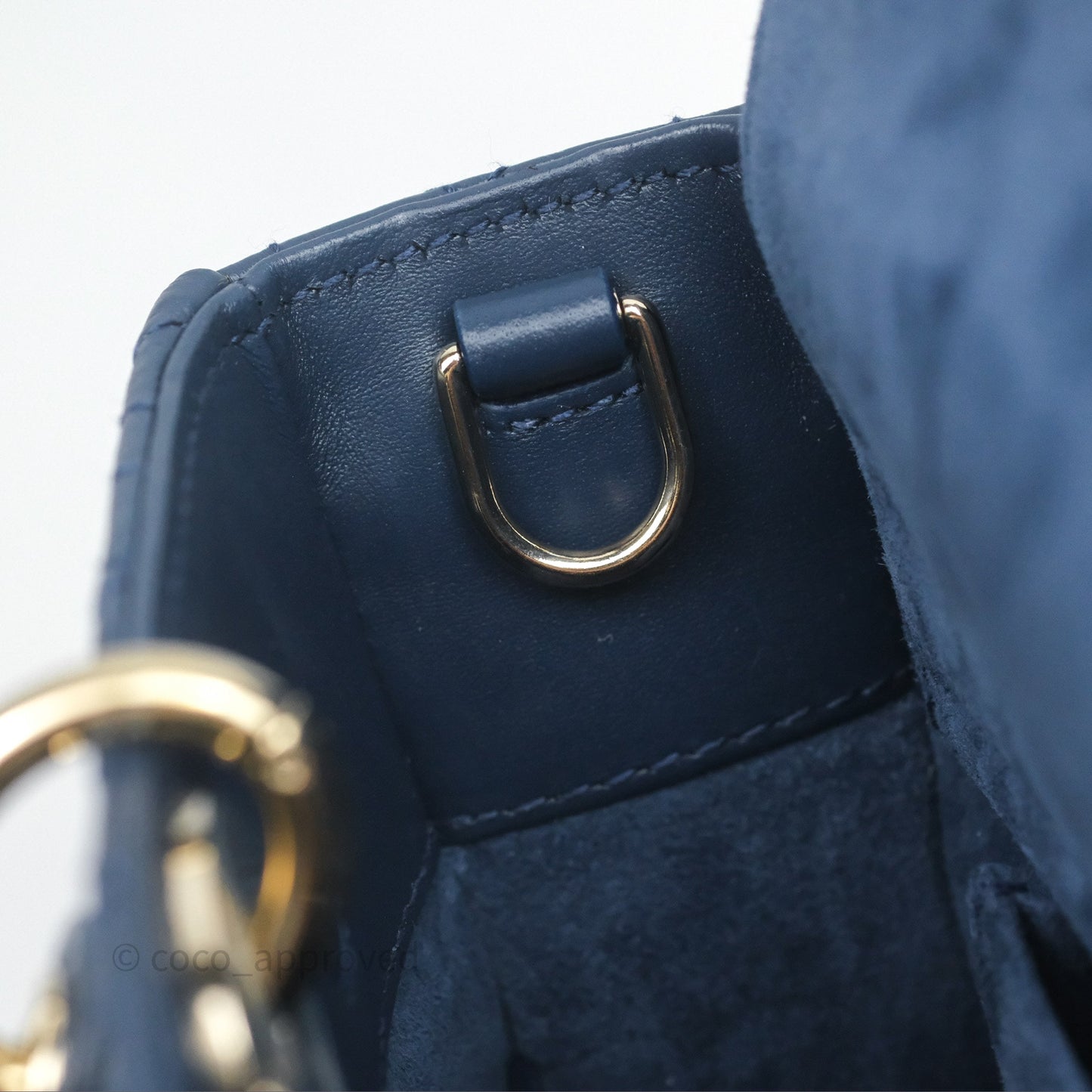 Christian Dior Medium Lady D-Joy Bag Deep Ocean Blue Cannage Lambskin
