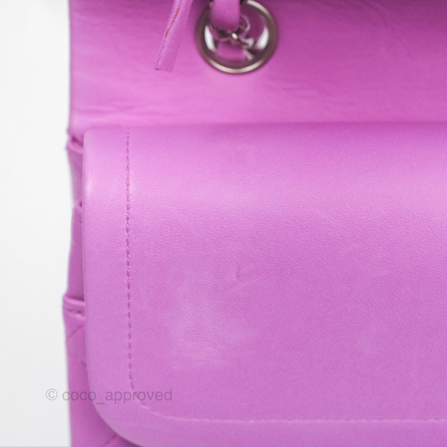 Chanel Medium Classic Flap Quilted Purple Lambskin Silver Hardware