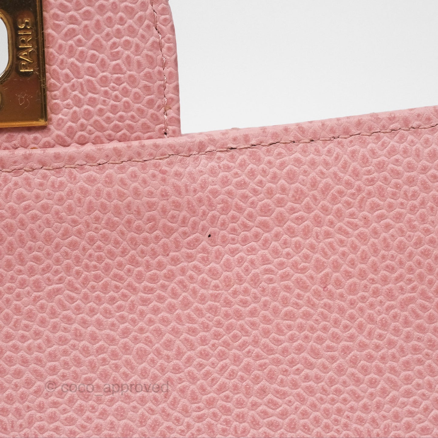 Chanel Vintage Classic M/L Medium Flap Quilted Sakura Pink Caviar 24K Gold Hardware