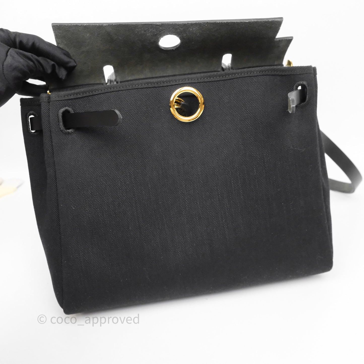 Hermès Herbag Zip 31 Noir 89 Canvas Gold Hardware