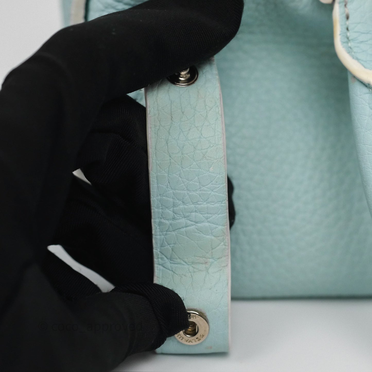 Delvaux Cool Box Mini Taurillon Soft Grained Calfskin Celadon