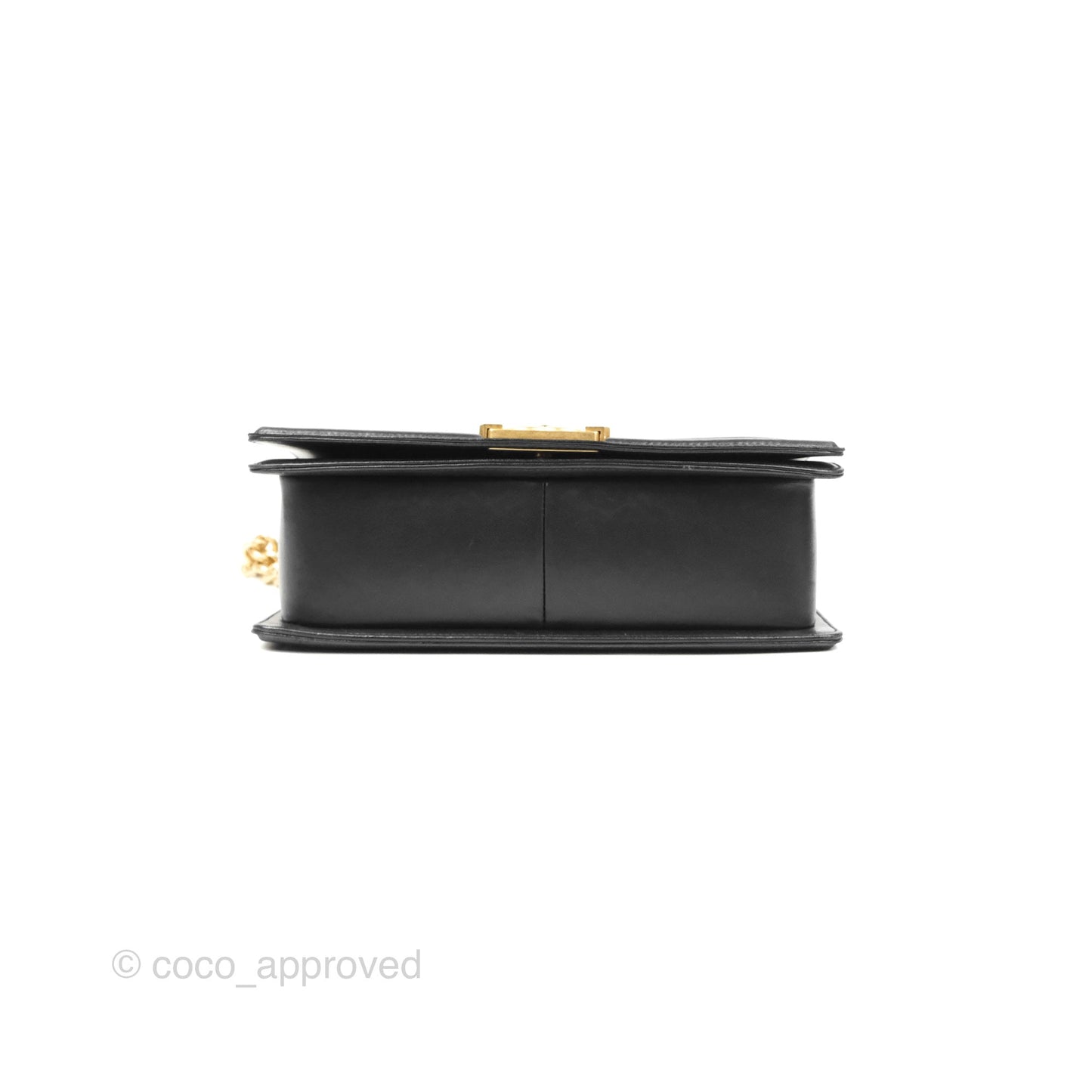 Chanel Quilted Medium Boy Black Lambskin Aged Gold Hardware