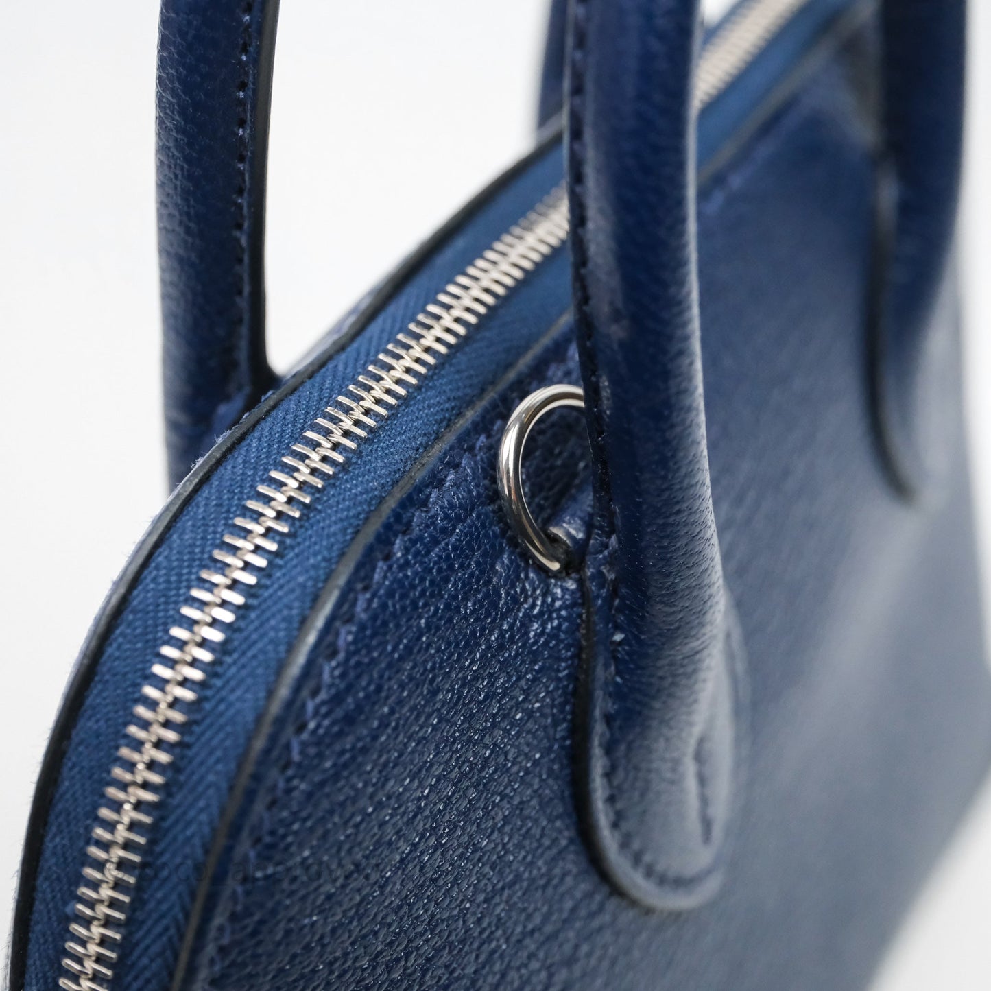 Hermès Bolide Mini 1923 Bleu Chèvre Mysore Palladium Hardware