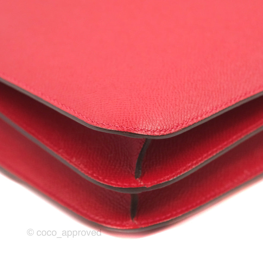 Hermès Constance 24 Rouge Casaque Epsom Gold Hardware
