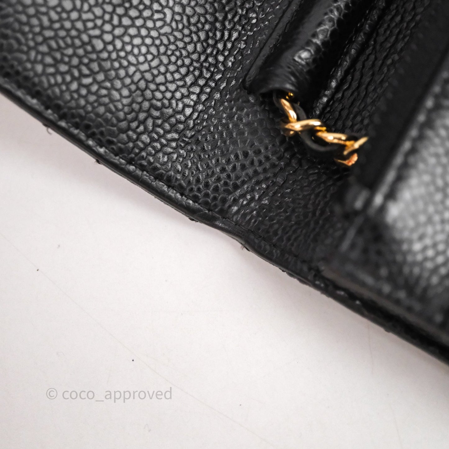 Chanel Classic Wallet On Chain WOC Quilted Black Caviar Gold Hardware