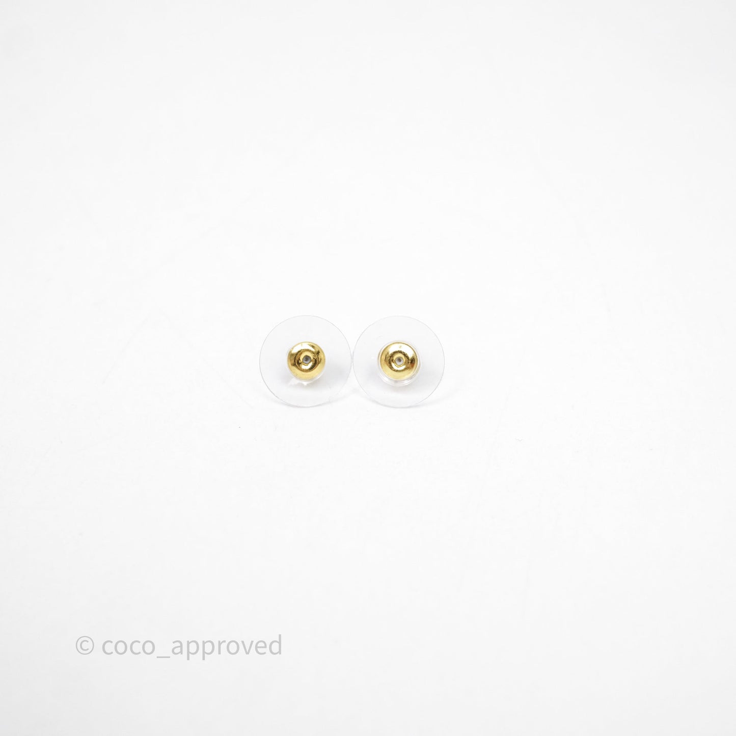 Chanel Crystal CC Pearl Drop Earrings Gold Tone 24V