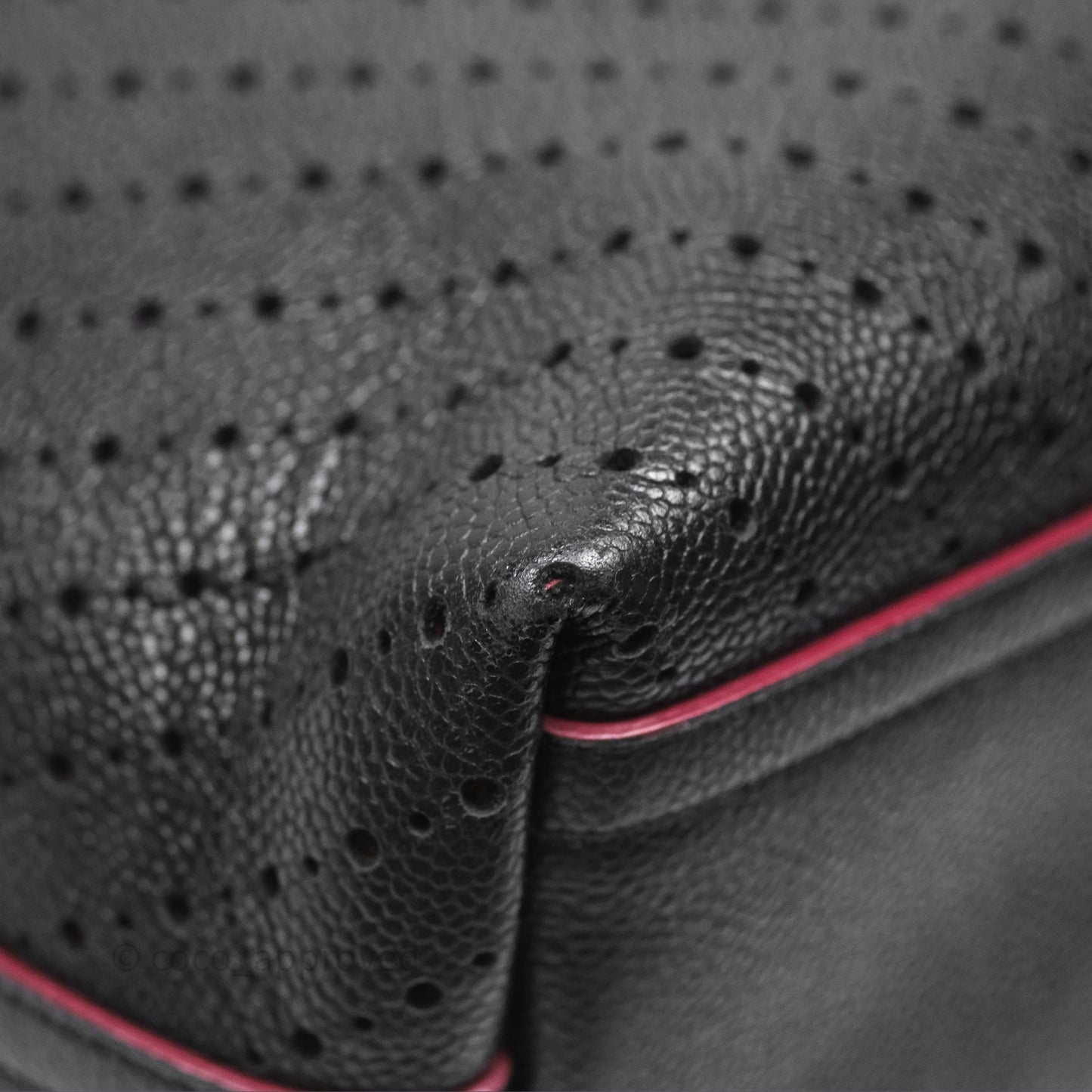 Chanel Large Shopping Tote Black Perforated Caviar Silver Hardware