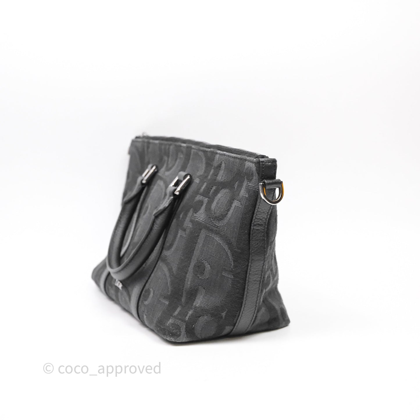 Christian Dior Oblique Jacquard Weekender Black Bag