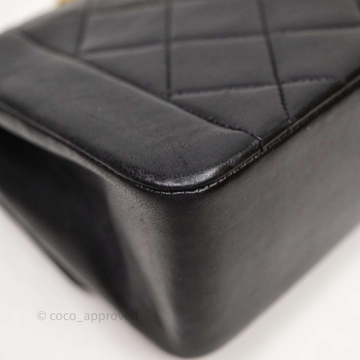 Chanel Vintage Small Classic Diana Flap Bag Black Lambskin 24K Gold Hardware