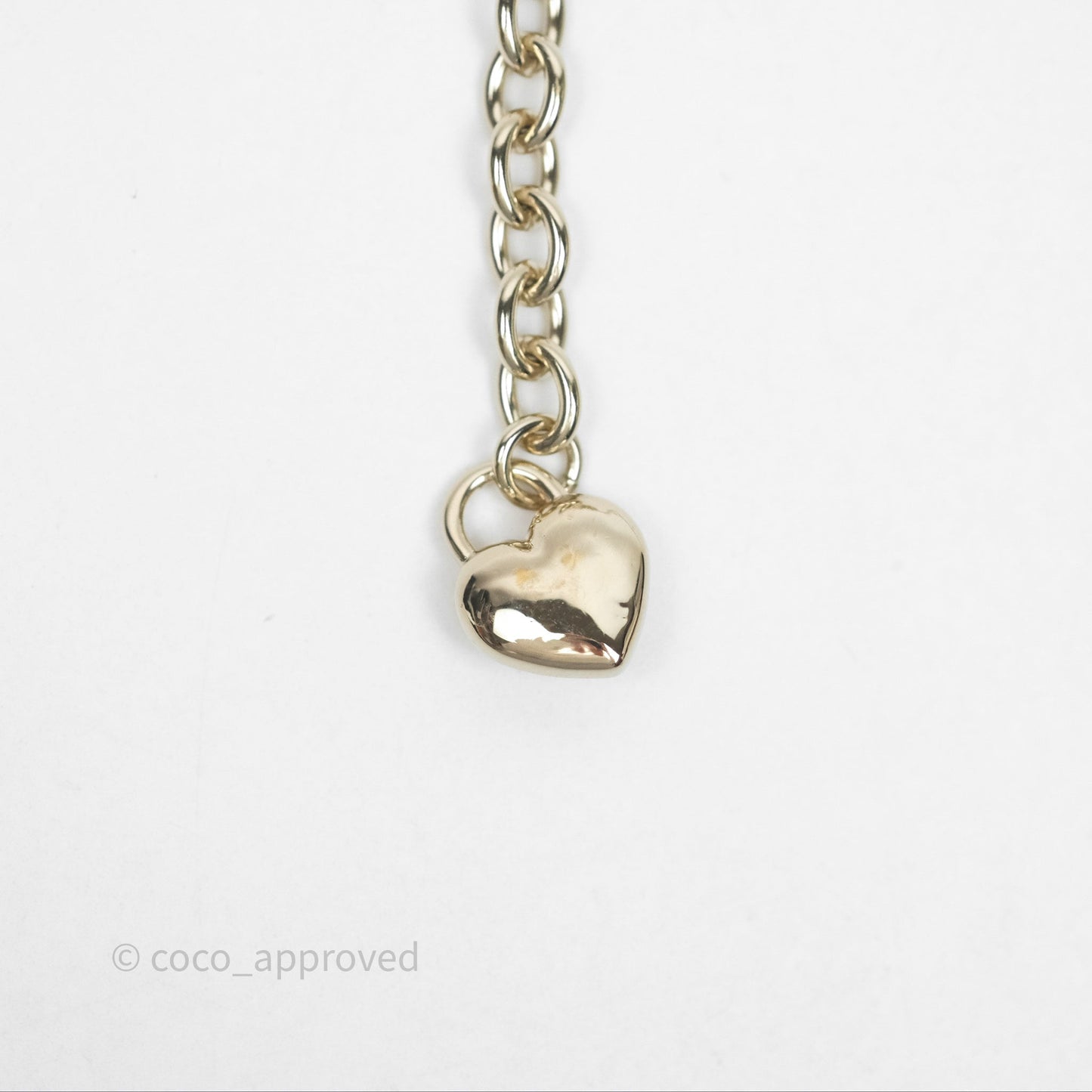 Chanel Heart CC Necklace Gold Tone 22B