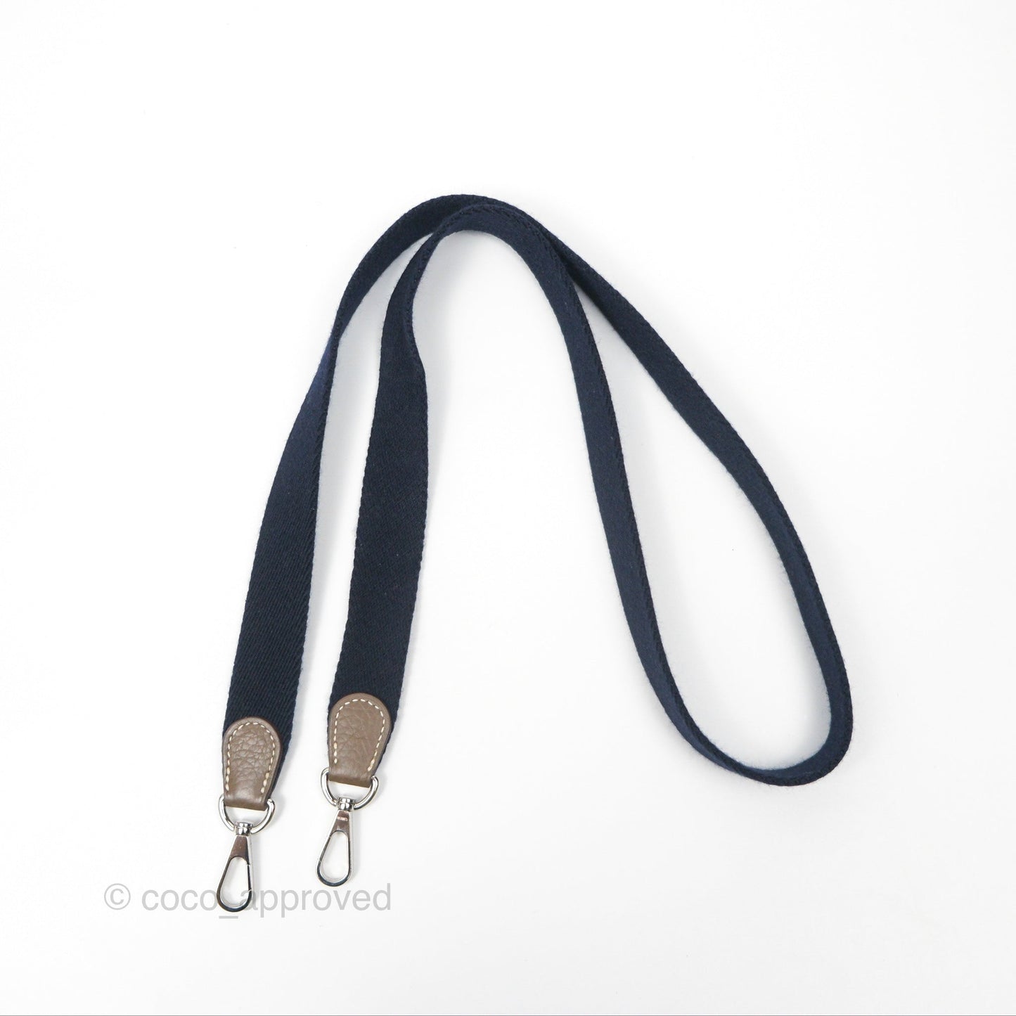 Hermès Mini Evelyne 16 Etoupe 18 Clemence Palladium Hardware with Bleu Indigo Strap