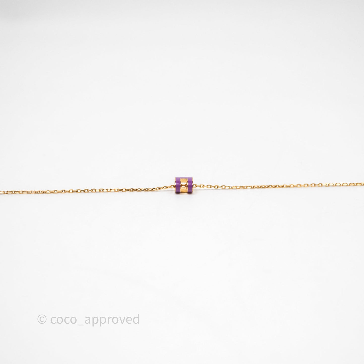 Hermès Mini Pop H Pendant Necklace Purple Gold Hardware