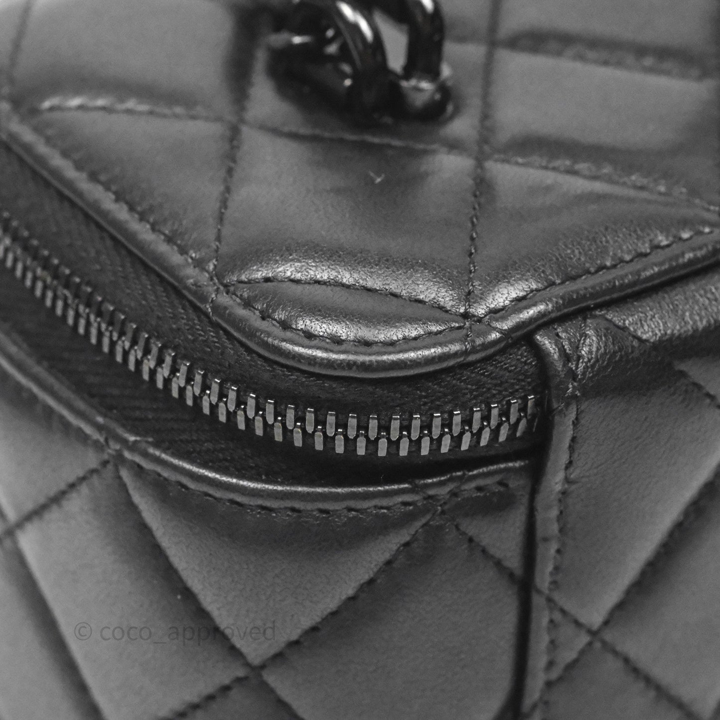 Chanel Vanity Rectangular Top Handle So Black Lambskin