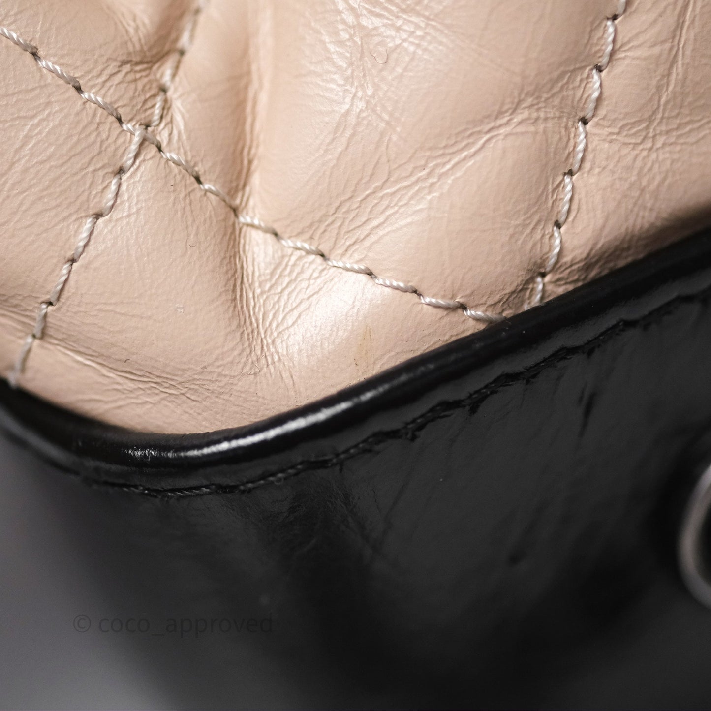 Chanel Small Gabrielle Backpack Beige Black Aged Calfskin