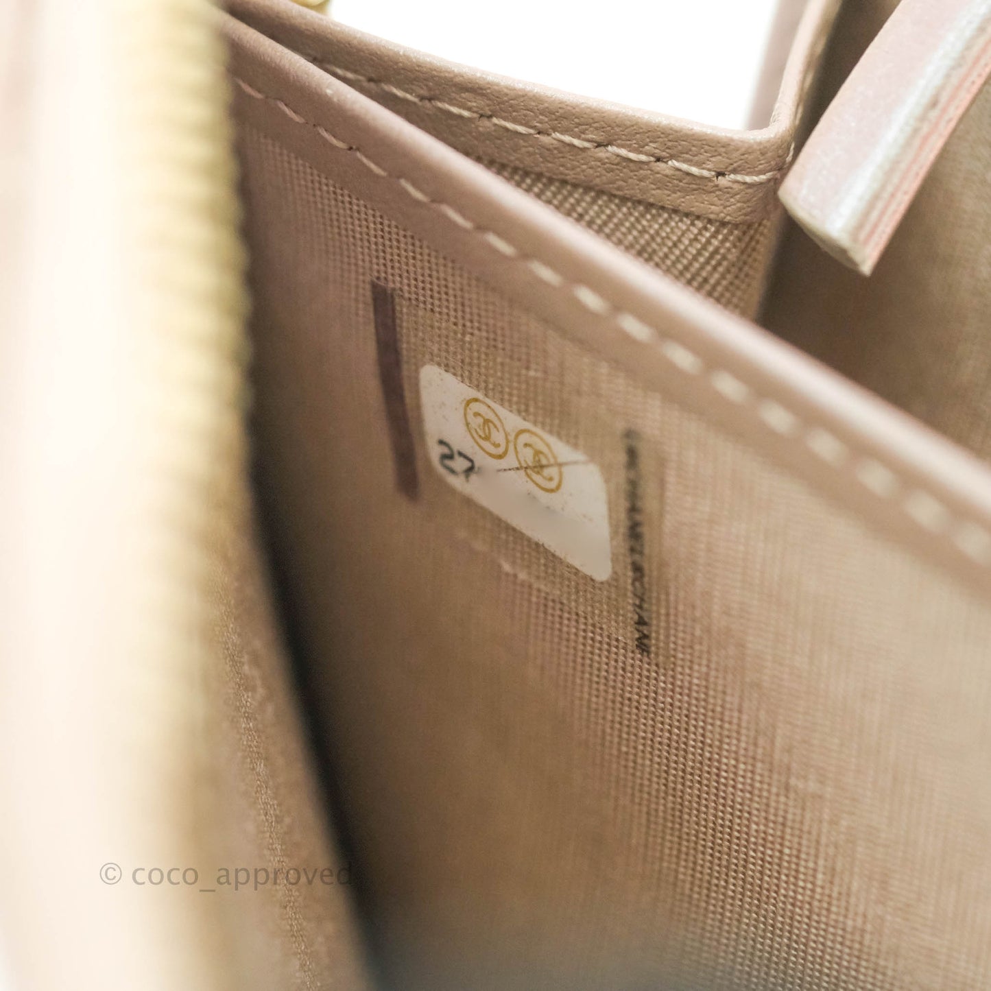 Chanel Quilted Zip Around Long Wallet Iridescent Beige Caviar Gold Hardware 19S