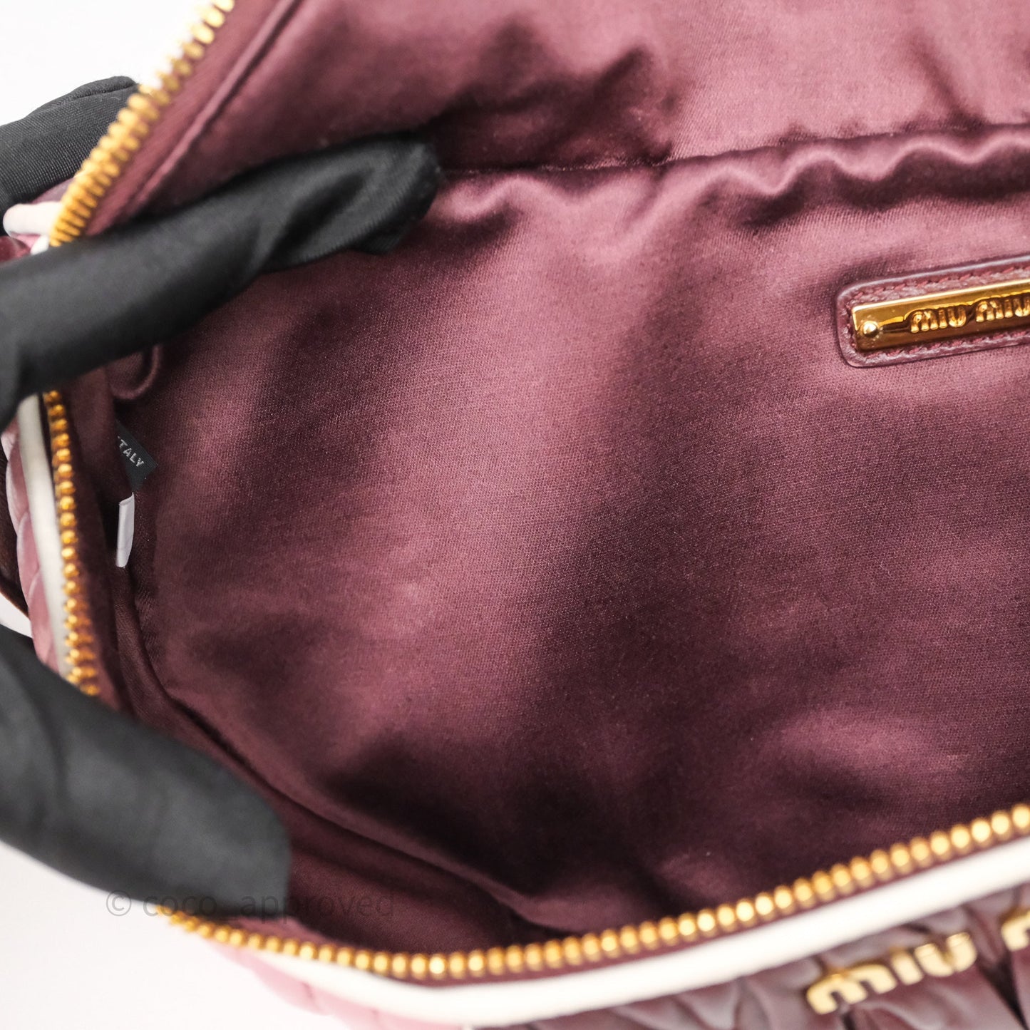 Miu Miu Bumbag Burgundy/Pink Gold Hardware