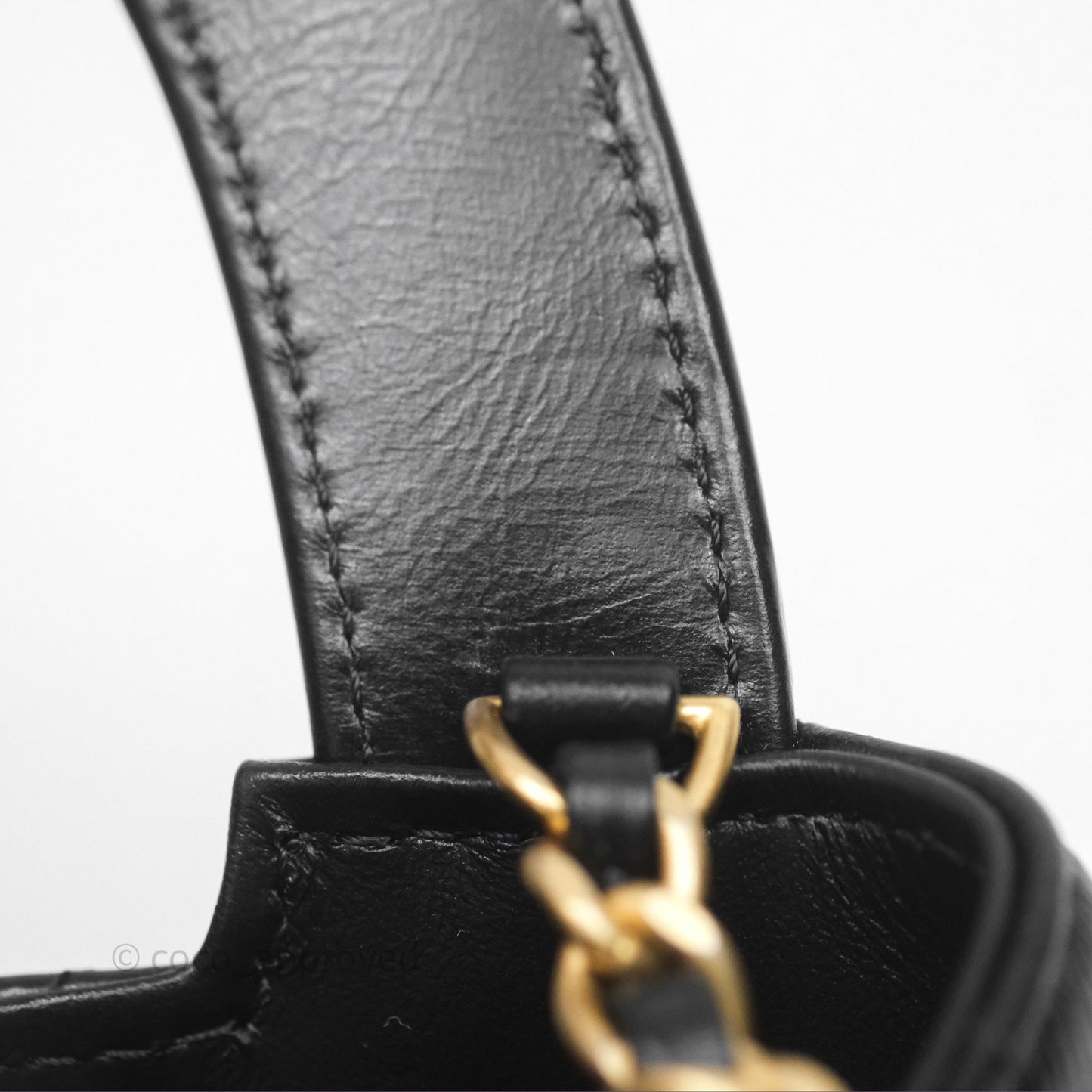 Chanel Kelly Bag Quilted Black Shiny Crumpled Calfskin Aged Gold Hardware