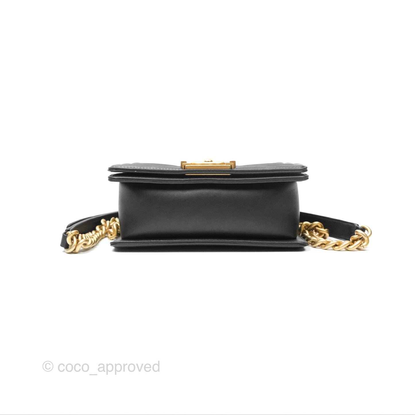 Chanel Small Boy Black Calfskin Gold Hardware