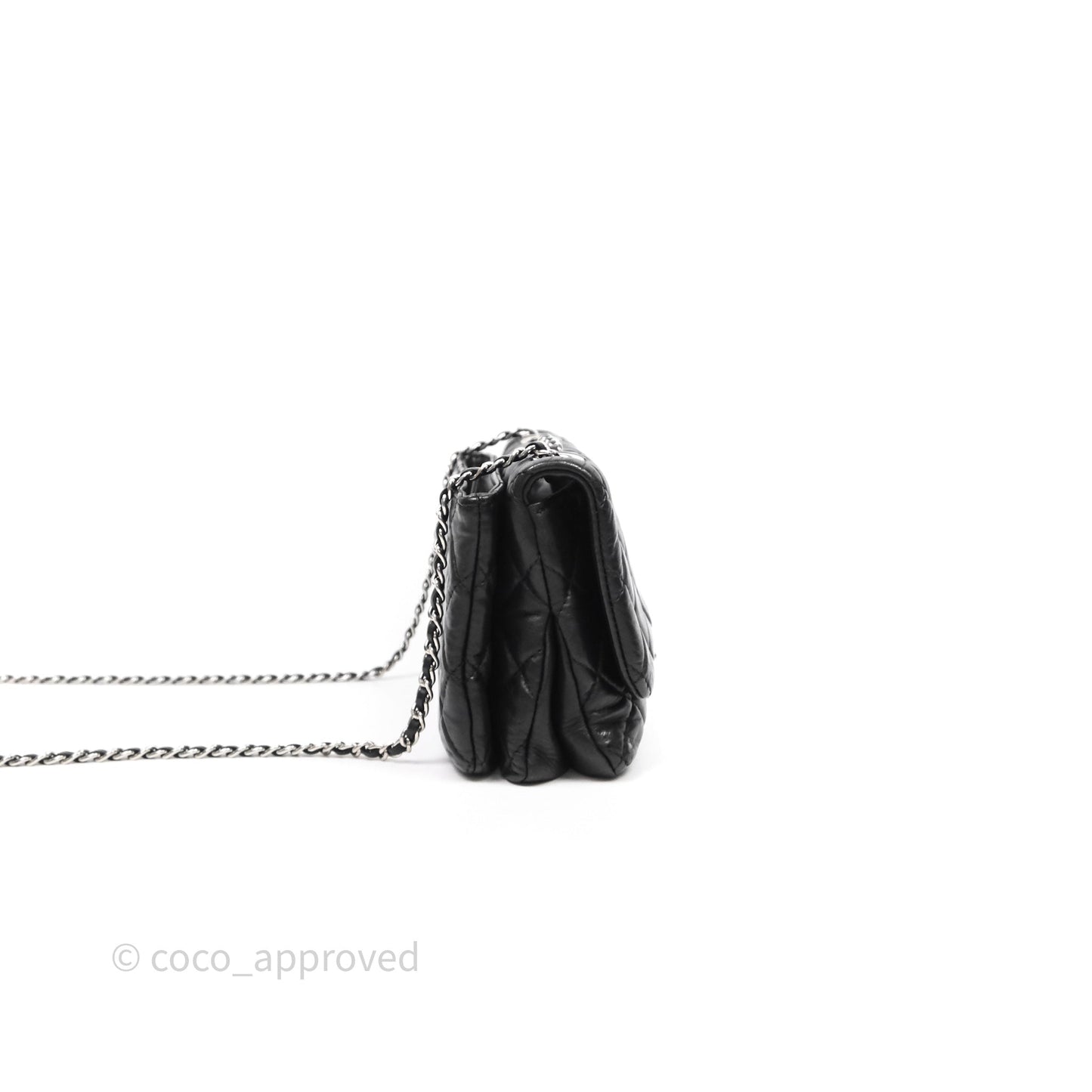 Chanel Quilted Flap Black Calfskin Silver Hardware