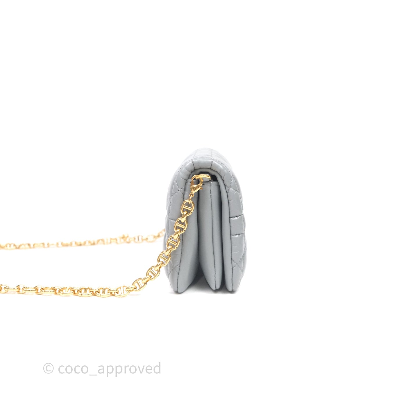 Christian Dior Mini Caro Bag Grey Macrocannage